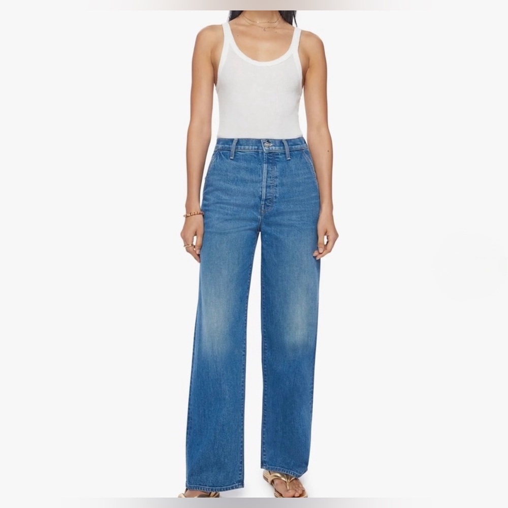 MOTHER Classic Blue Wide-Leg Jeans